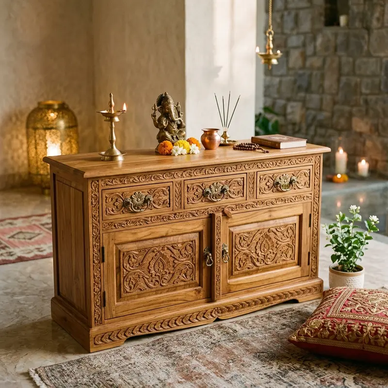Brass-Accented Cabinets