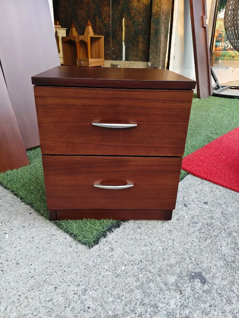 Brown Wooden Twodrawer Nightstand