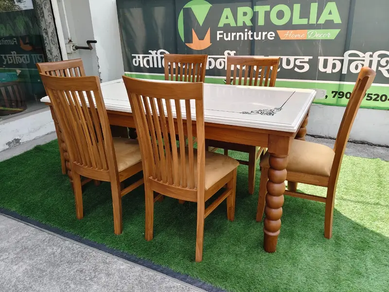 Classic Wooden Dining Table With Chairs