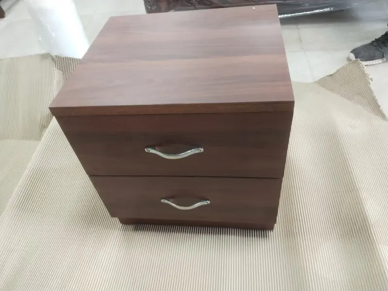Compact Brown Wooden Bedside Drawer Cabinet