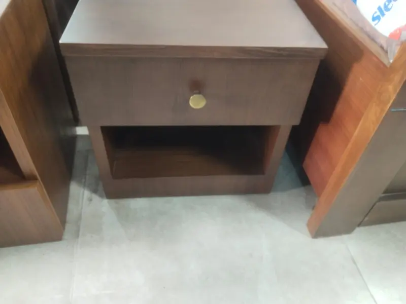 Dark Wood Bedside Table With Drawer