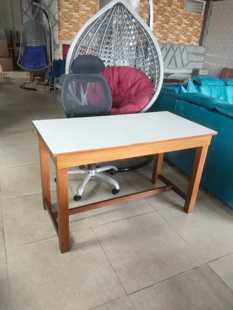 Simple Wooden Desk With White Top
