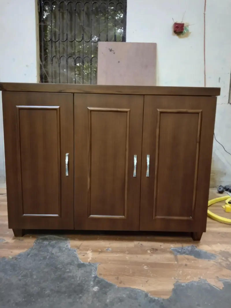 Threedoor Brown Wooden Cabinet
