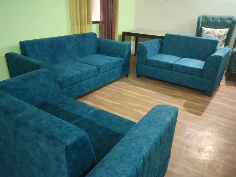 Turquoise Velvet Modern Sofa Set