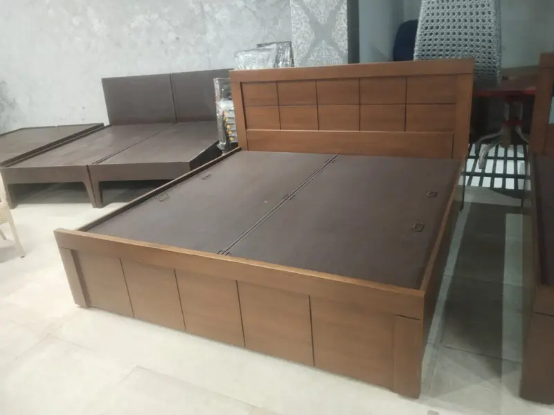 Wooden Double Bed With Box Storage